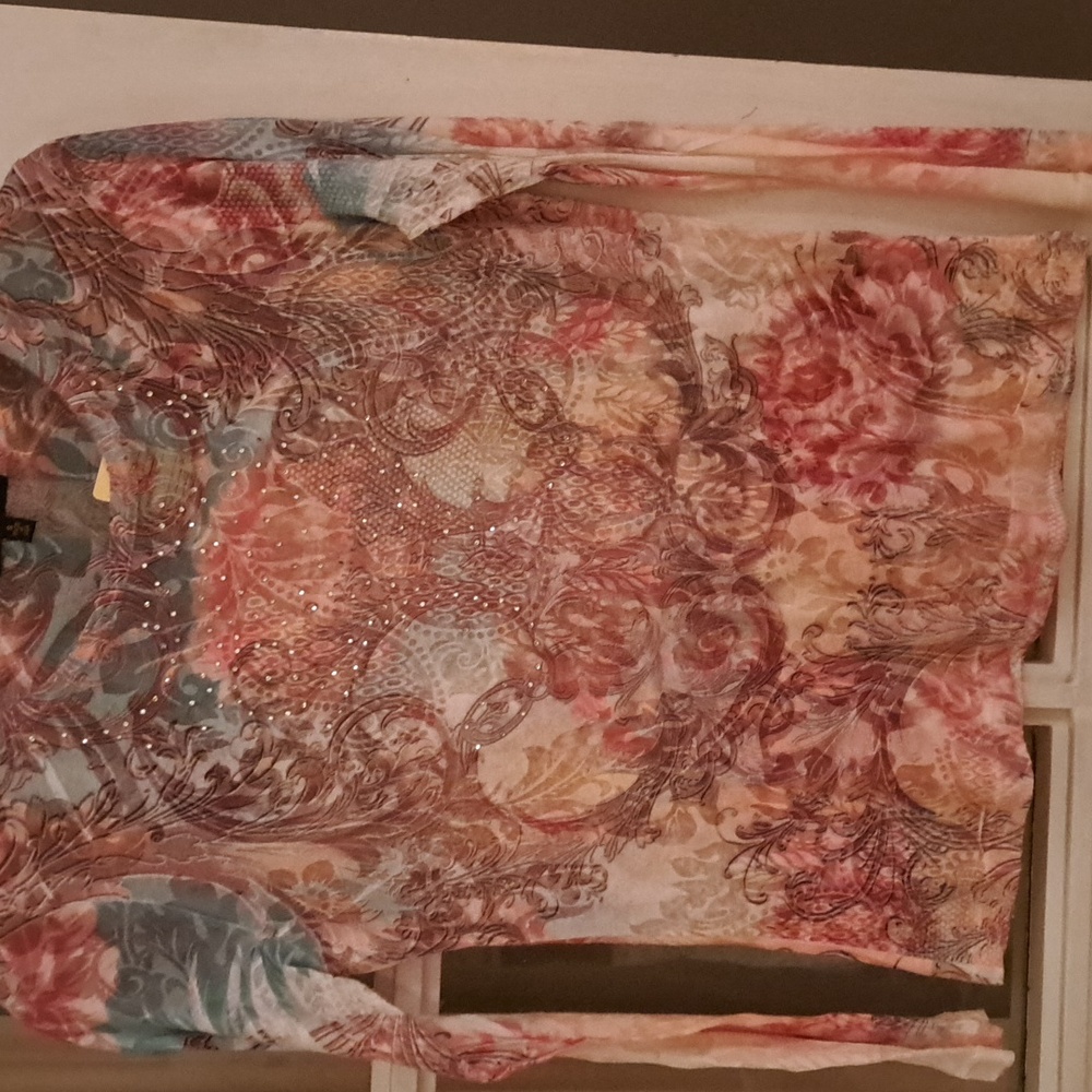 Reba Paisley Rhinestone Knit Top